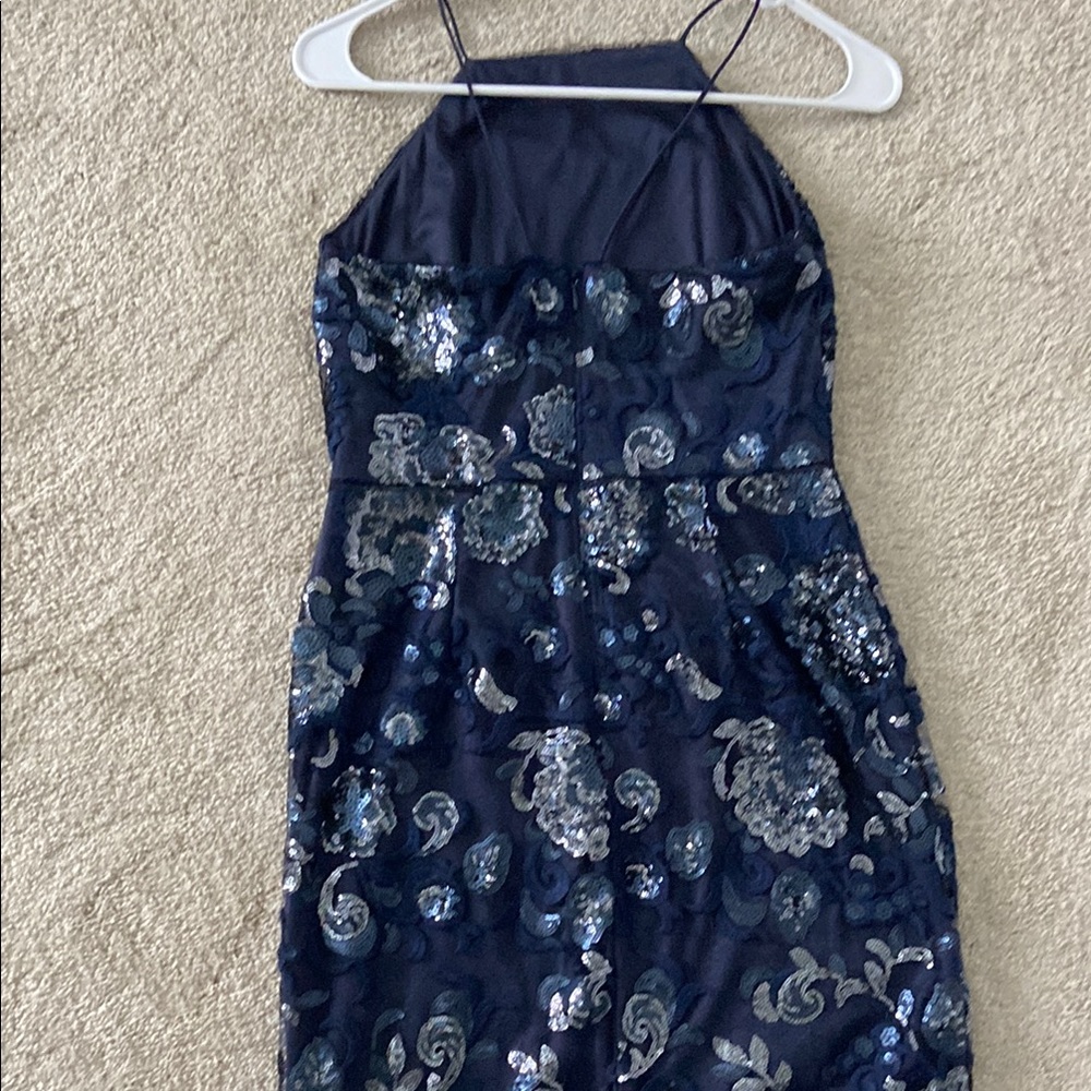 Adrianna Pappel Midnight Halter Sequin Gown Size 2 - Picture 5 of 8